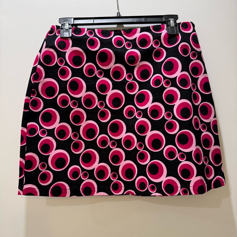 Desigual Pink Black Groovy Slim Mini Skirt FITS MEDIUM - Picture 7 of 8